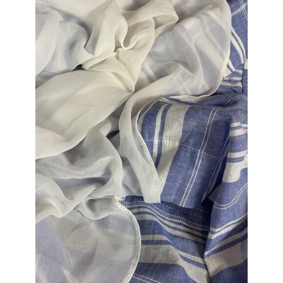 5 a 7 Cinq a Sept Addy Maxi Dress Blue White Stripe 14 Ruffled Halter Neck - Picture 8 of 12